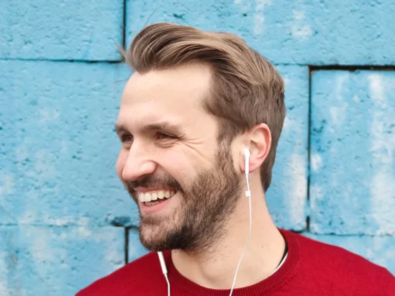 man with earbuds